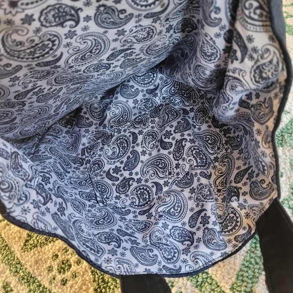 Denim patchwork tote bag - Picture 3 of 4